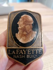 Vintage 1930s La Fayette Nash Built Radiator Enamel Badge Emblem