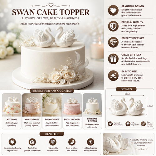 Pcs swan cake - swan,