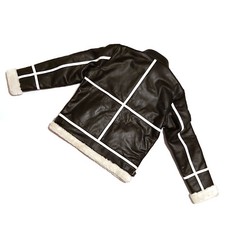 Mens RAF B3 Bomber Aviator Jacket Black Leather Pilot Flying Collarless