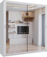 Double Mirror Sliding Doors For A Wardrobe 102 x 217cm ((DOORS AND SHELFS ONLY))