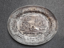 W. Adams "Damascus" Tunstall Extra Large Ironstone Turkey Platter – Antique,