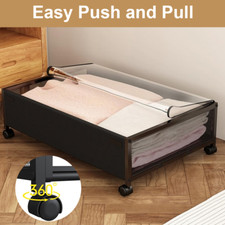 2X Organizer Under Bed Storage Container with Wheels Clothes Drawer Rolling NEW