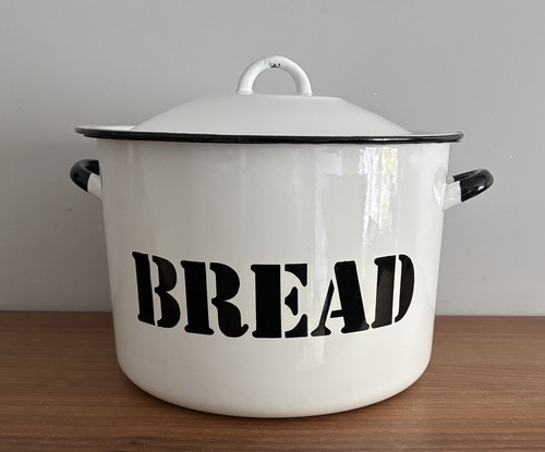 Vintage large enamel - bread, bin