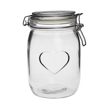 Heart Shaped Glass Storage Jar