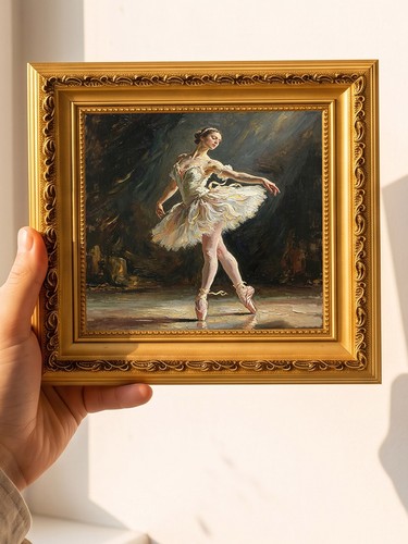 Vintage ballerina girl oil - ballerina,