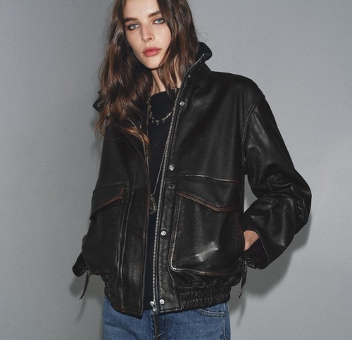 Zara 100 real leather jacket - 100%,