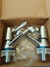 2 X 1/4 Turn Lever Style Disabled Basin Taps Bathroom pillar 1/2" Push Waste