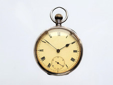 Antique 1912 Solid Silver Omega Pocket Watch Running Well R328