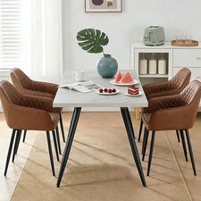 Marble Effect Wooden Dining