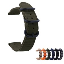 Thicked Frosted Circular Buckle Nylon Woven Watch Band Mens Sports Strap 18-24mm