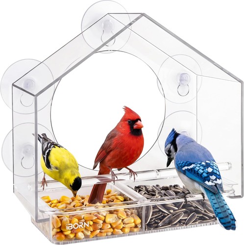 Large window bird feeder - large,