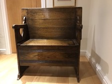 Antique Oak Monks Bench, Seat