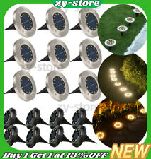 8/10/12LED Solar Power Ground Lights Floor Decking Outdoor Garden Lawn Path Lamp