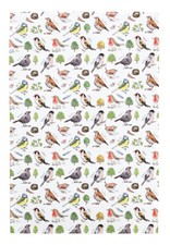 Garden birds cotton tea towel