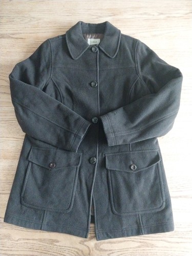 Vtg bean wool coat lined - ll,