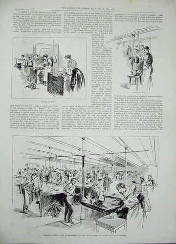 Old antique print 1896 - print, cycle