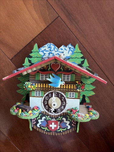 Vtg swiss chalet bird house - swiss,