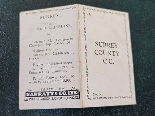Barratt 1933 cricket team - barratt,