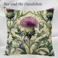 Scottish Thistle Light Canvas  Cushion Cover 45cm x 45cms