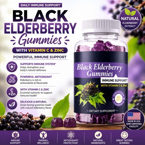 Black elderberry gummies - 2x,