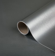 45CM BRUSHED STEEL METALLIC SILVER SELF ADHESIVE STICKY BACK PLASTIC VINYL DCFIX