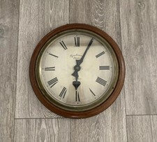 Vintage Synchronome Electric London Brass Bevelled Clock Wooden Mahogany Frame