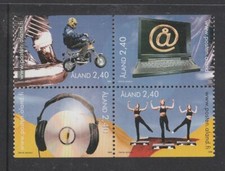 ALAND Islands - 1998 YOUTH ACTIVITIES  booklet block of 4 MNH - Moped , Aerobics