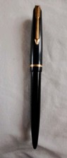 Vintage Parker Arrow Custom Matt Black/Gold Ballpoint Pen.