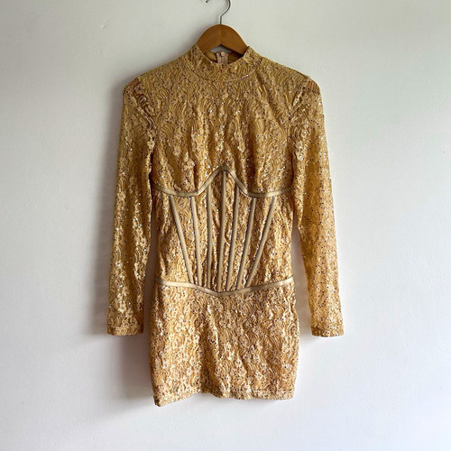 Fifth apparel gold floral lace - apparel,