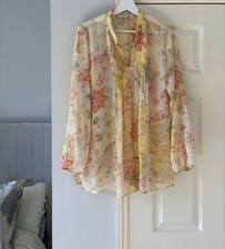 Susan Graver Women's Paisley Blouse Medium floral