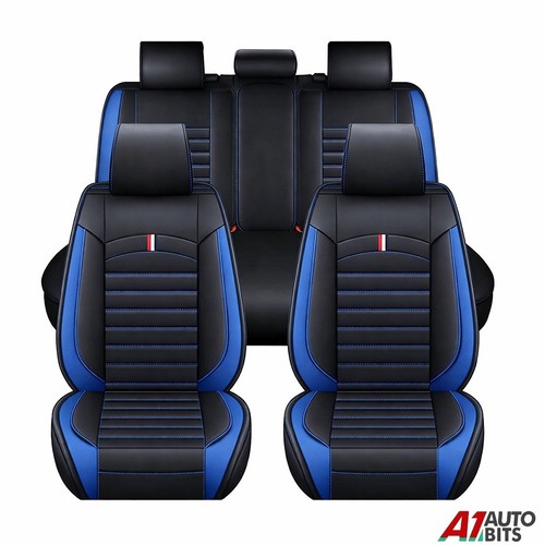 Black blue leather full - black, pu