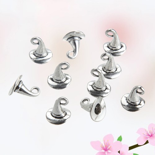 Silver alloy witch hat - silver,