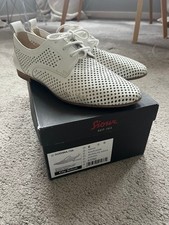 Sioux White leather perforated derby brogue shoes UK 6