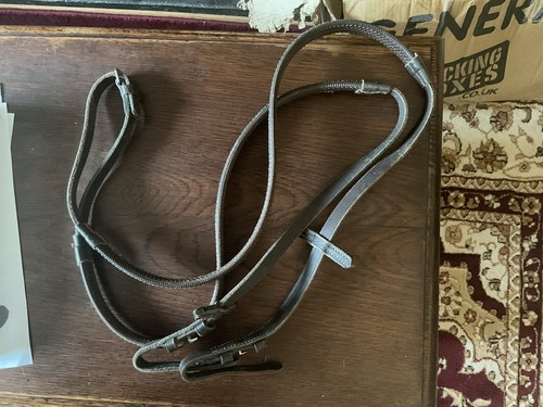 Cob size brown rubber reins - size,