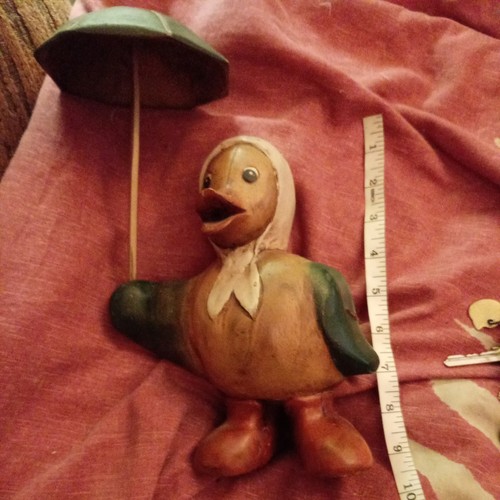 Wooden duck figurine - wooden,