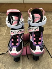 Senhai roller skates Adjustable Pink Quad Skates Roller Boots UK Size XS (29-32)