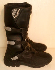 Triumph Adventure Black Leather Motorbike Motorcycle Boots 45 UK 10.5