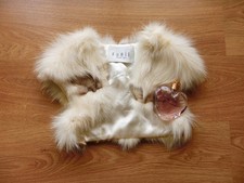 Furie Premium Italian Cream Authentic Genuine Fur Shrug, XS/36