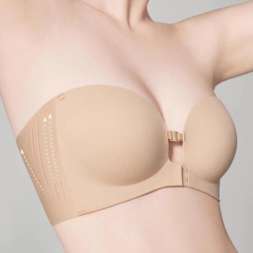 Front closure strapless bra - closure,