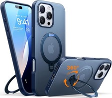 TORRAS 360° Spin Magnetic Stand Case for iPhone 16 Pro Max Case - Blue