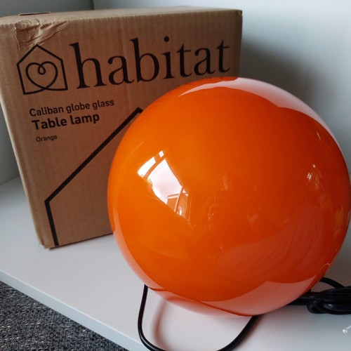 Orange glass globe - table, lamp
