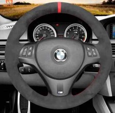 BMW Suede Alcantara Steering Wheel Cover M3 E90 E91 E92 E93 E87 E81 E82 E88 RED