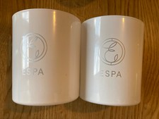 ESPA Empty Candle Glass Jars 200g x2 White Glass, For Up cycle Crafts