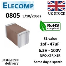 0805 smd capacitors 1pf 47uf - smd,