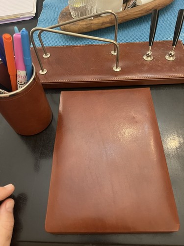Genuine leather desk set - leather,