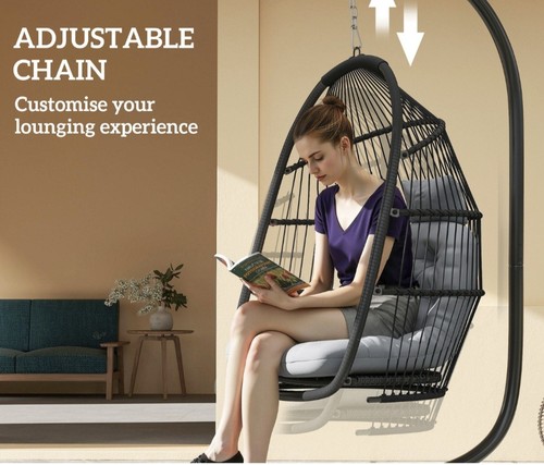 Hanging egg chair - hanging, grey