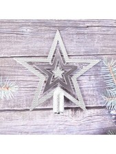 1pc Tree Topper Christmas Star 10/20cm Flat Star Decoration For Christmas Lighti