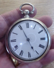 LONDON KNARESBORO MAKER JOHNSON  SILVER FUSEE VERGE PAIR CASED POCKET WATCH
