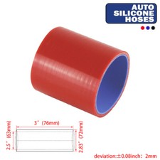 Universal 3-Ply, 76 mm Length High Performance 2.5" Straight Coupler Silicone RD