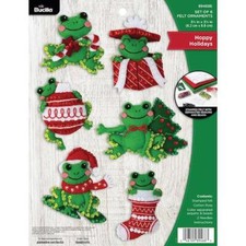 Bucilla Felt Ornaments Applique Kit Set of 6 - Hoppy Holidays
